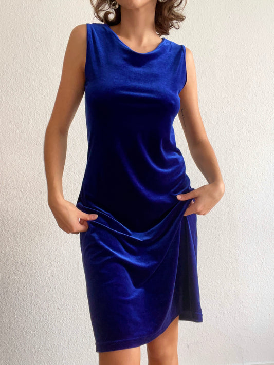 Vintage velvet Blue dress