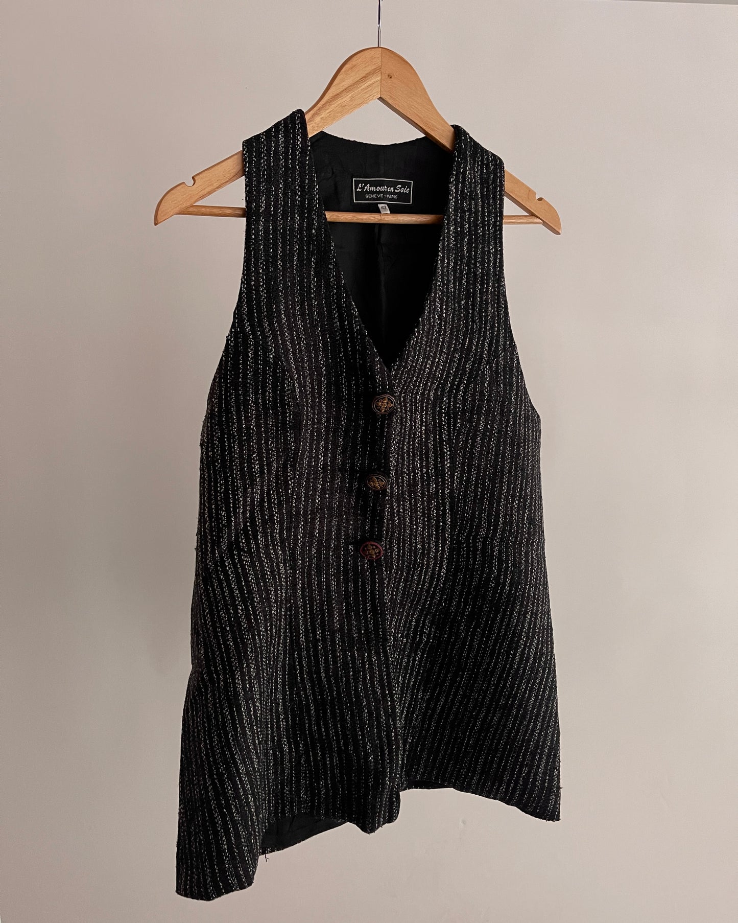 Vintage Textured Buttoned Vest