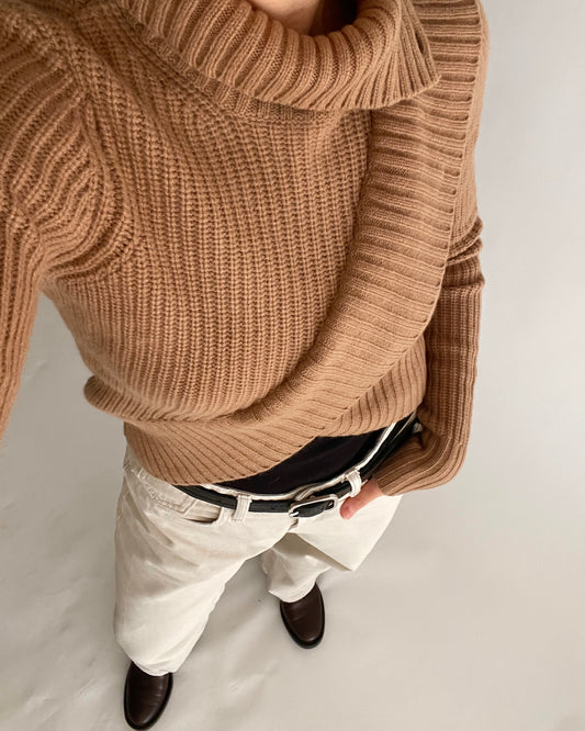 GANT Wool-Cashmere Blend Sweater – Camel Brown