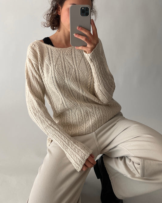 Inis Meáin Cream Cable Knit Sweater