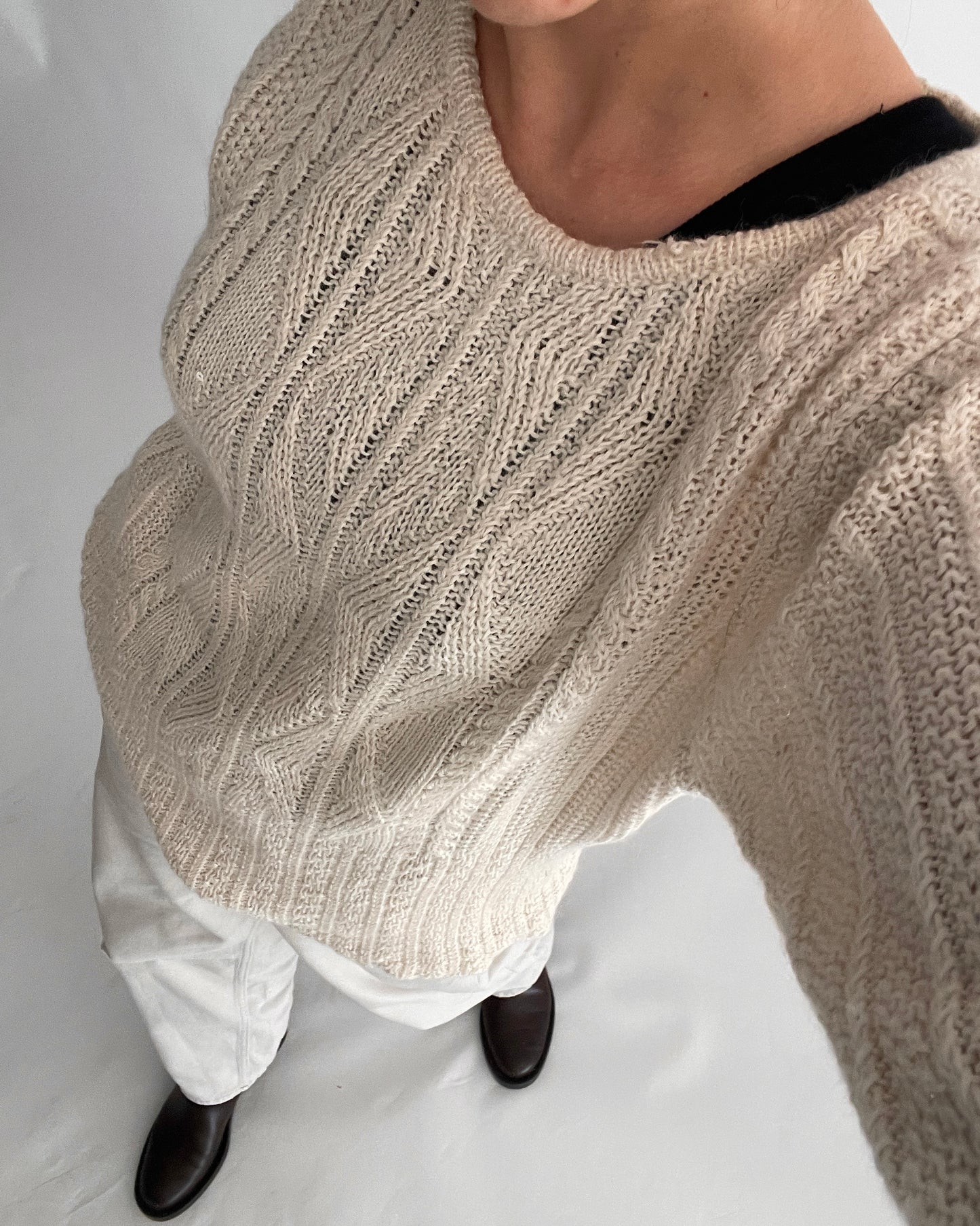 Inis Meáin Cream Cable Knit Sweater