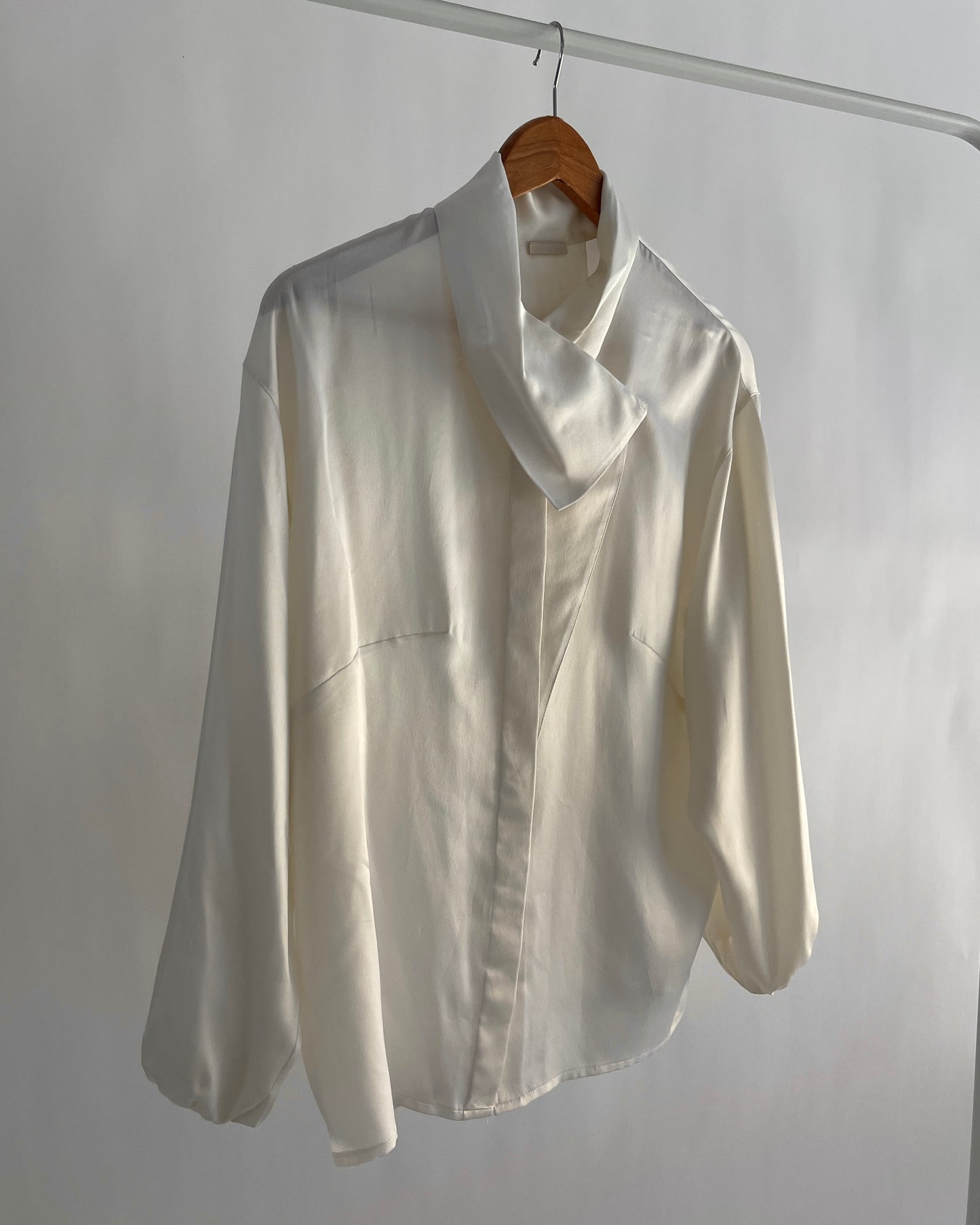 White satin shirt Swiss made