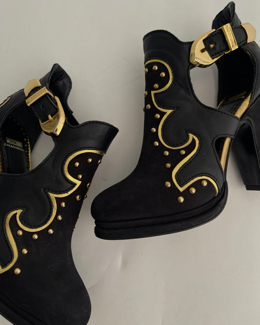 Moschino - Black and gold heels