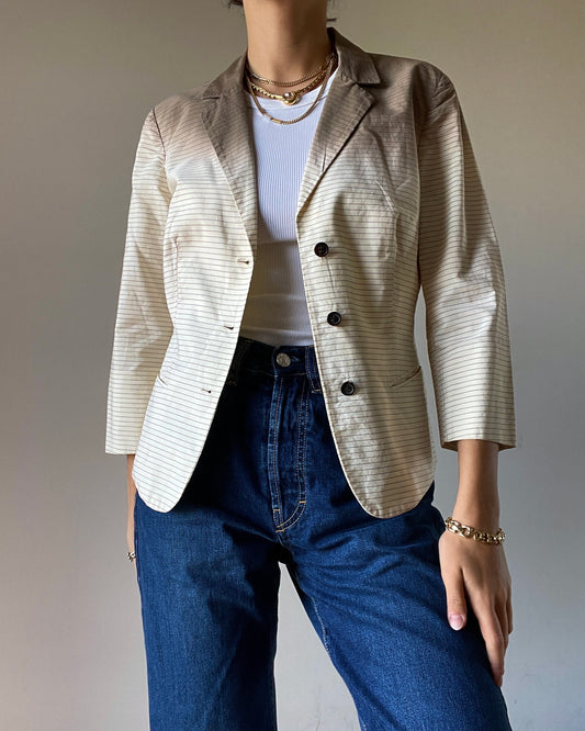 PRADA - White and braun blazer