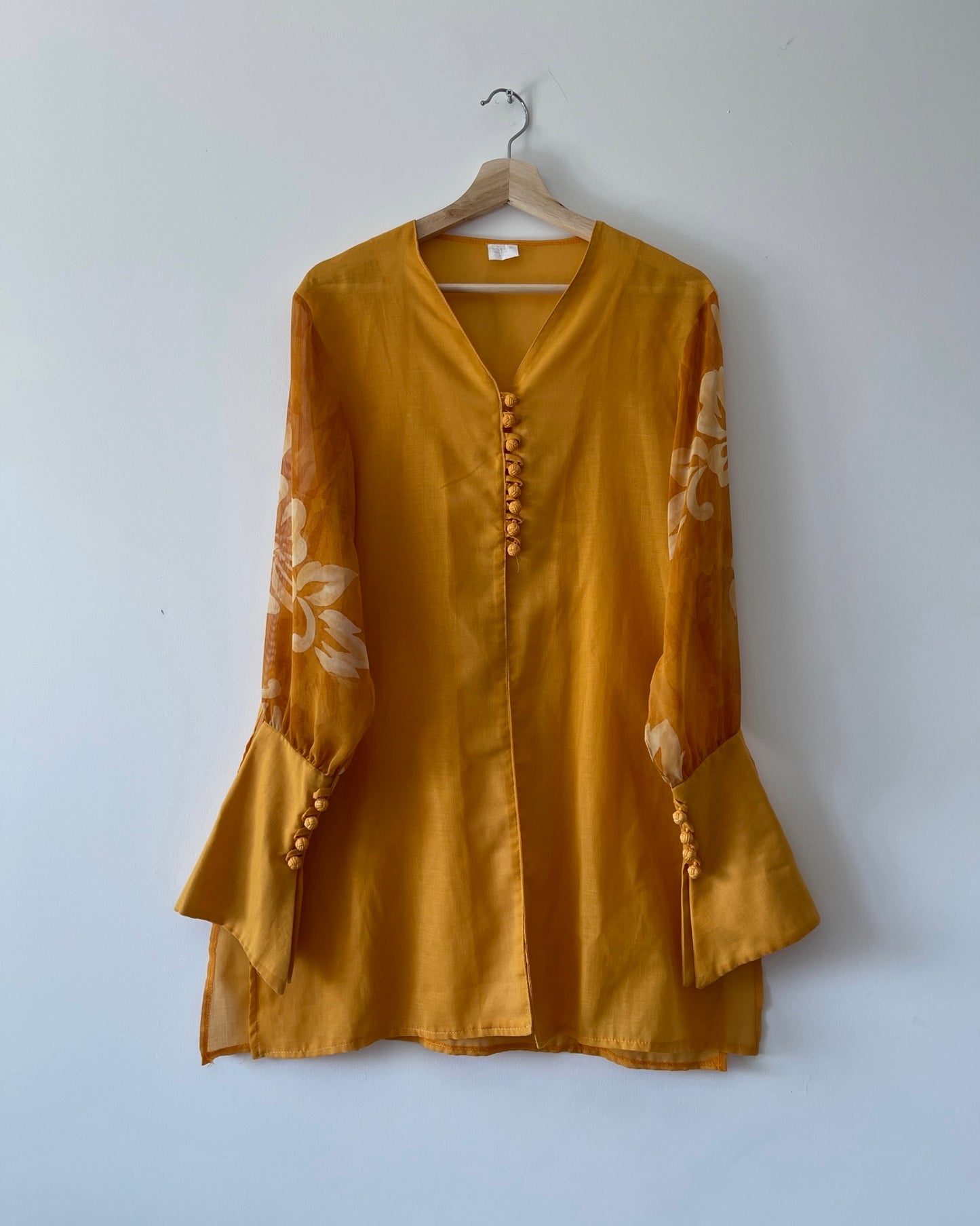 Long orange blouse