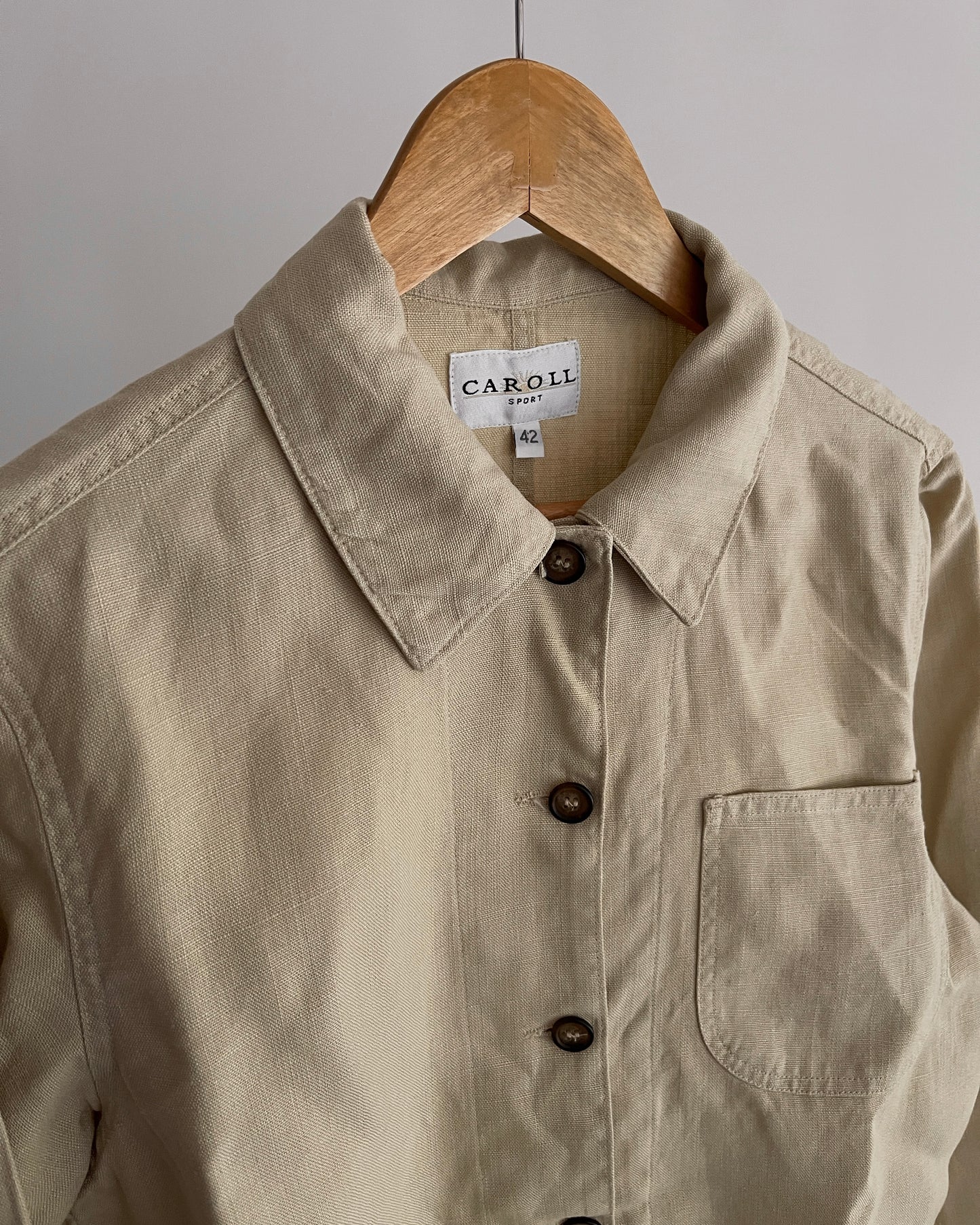 Caroll Sport Light Beige Linen Overshirt