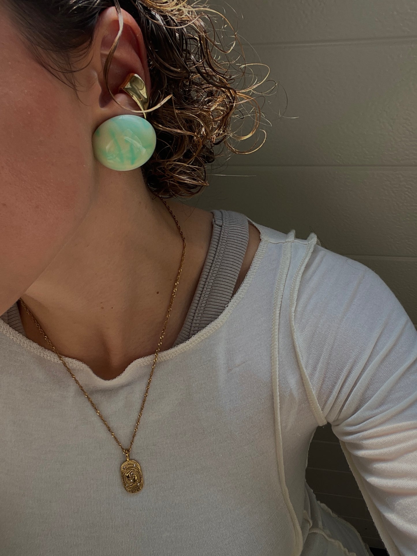 Turquoise clips earrings