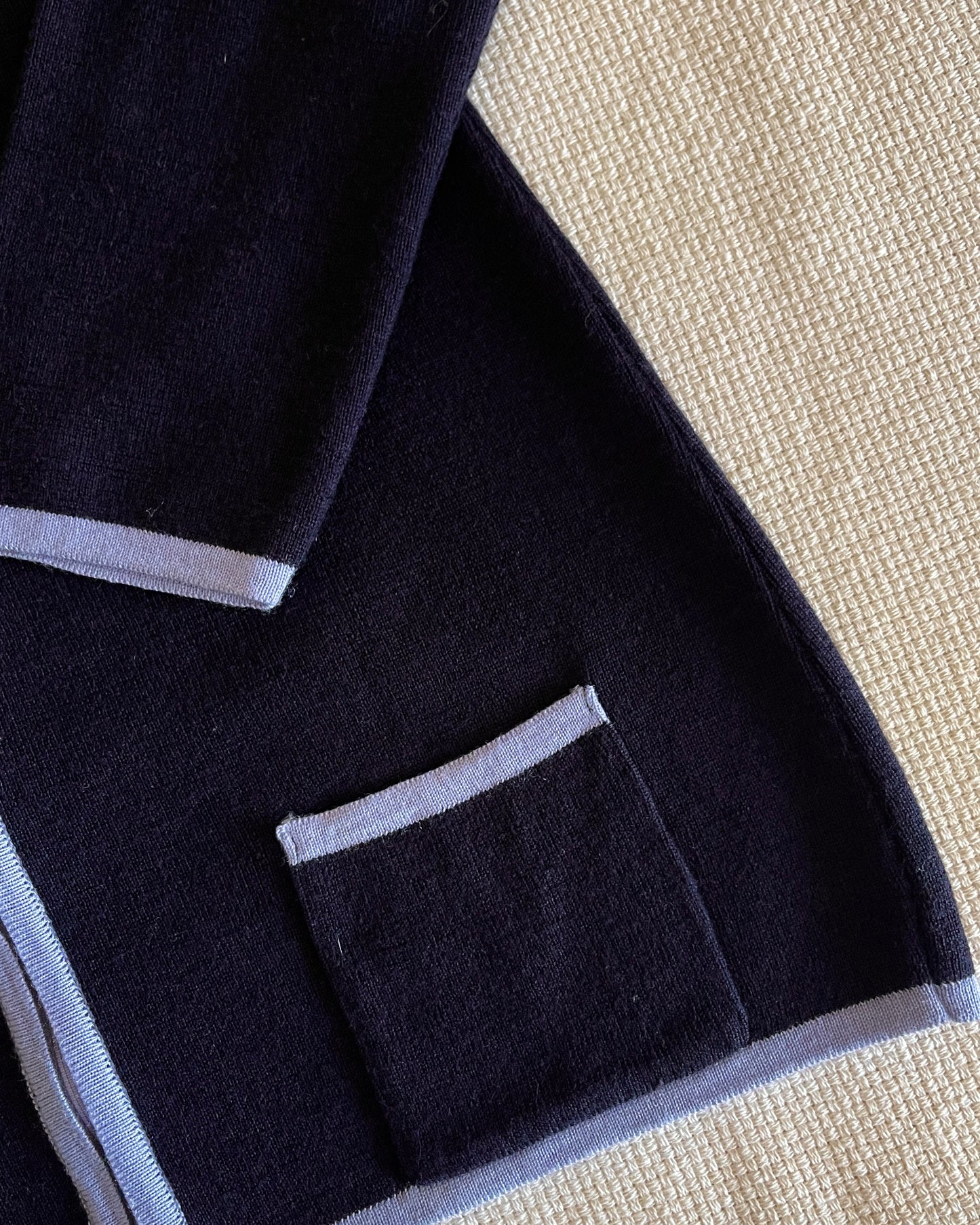 COMPTOIR DES COTONNIERS - Blue Navy Cardigan with mauve borders