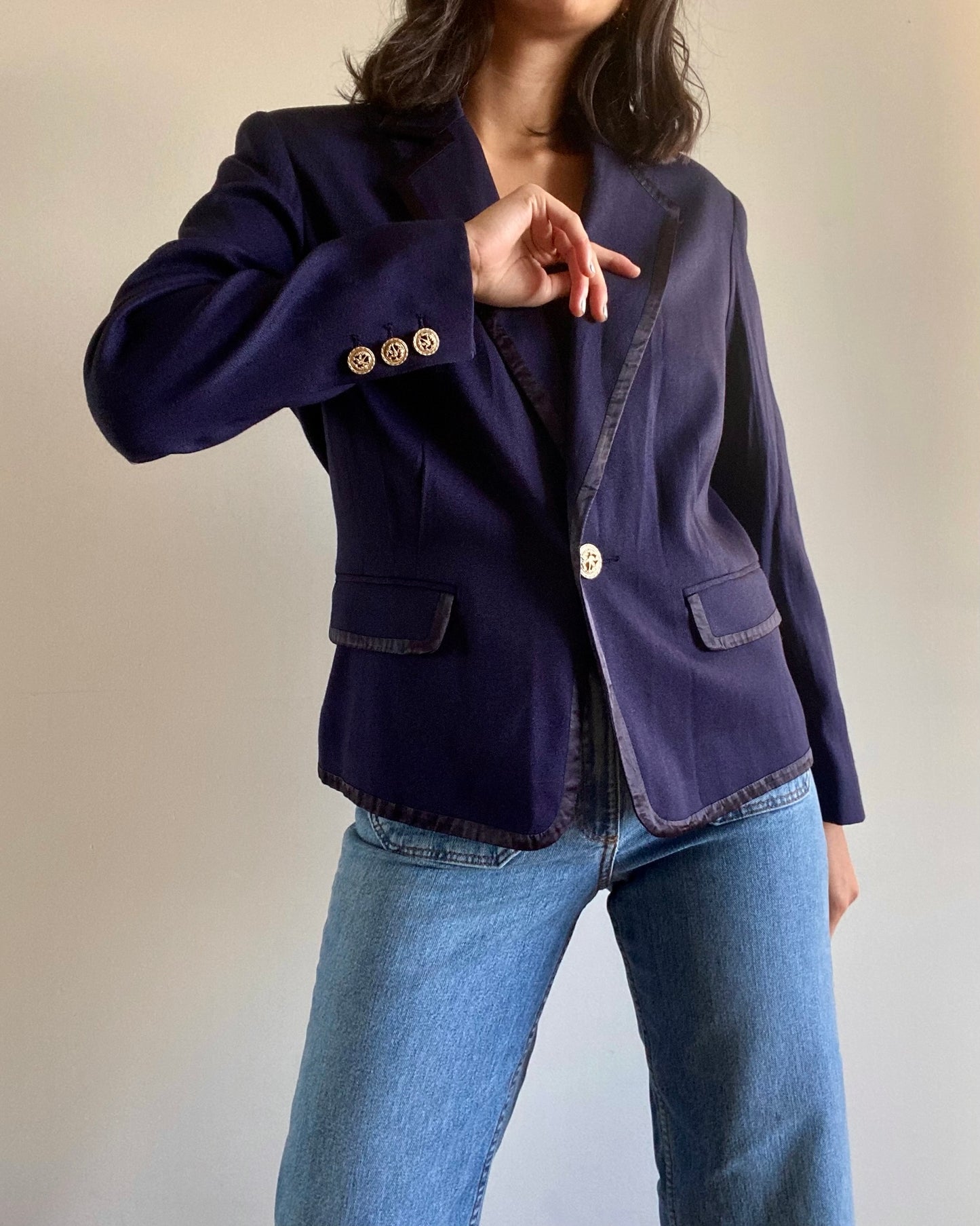 Vintage blue navy blazer