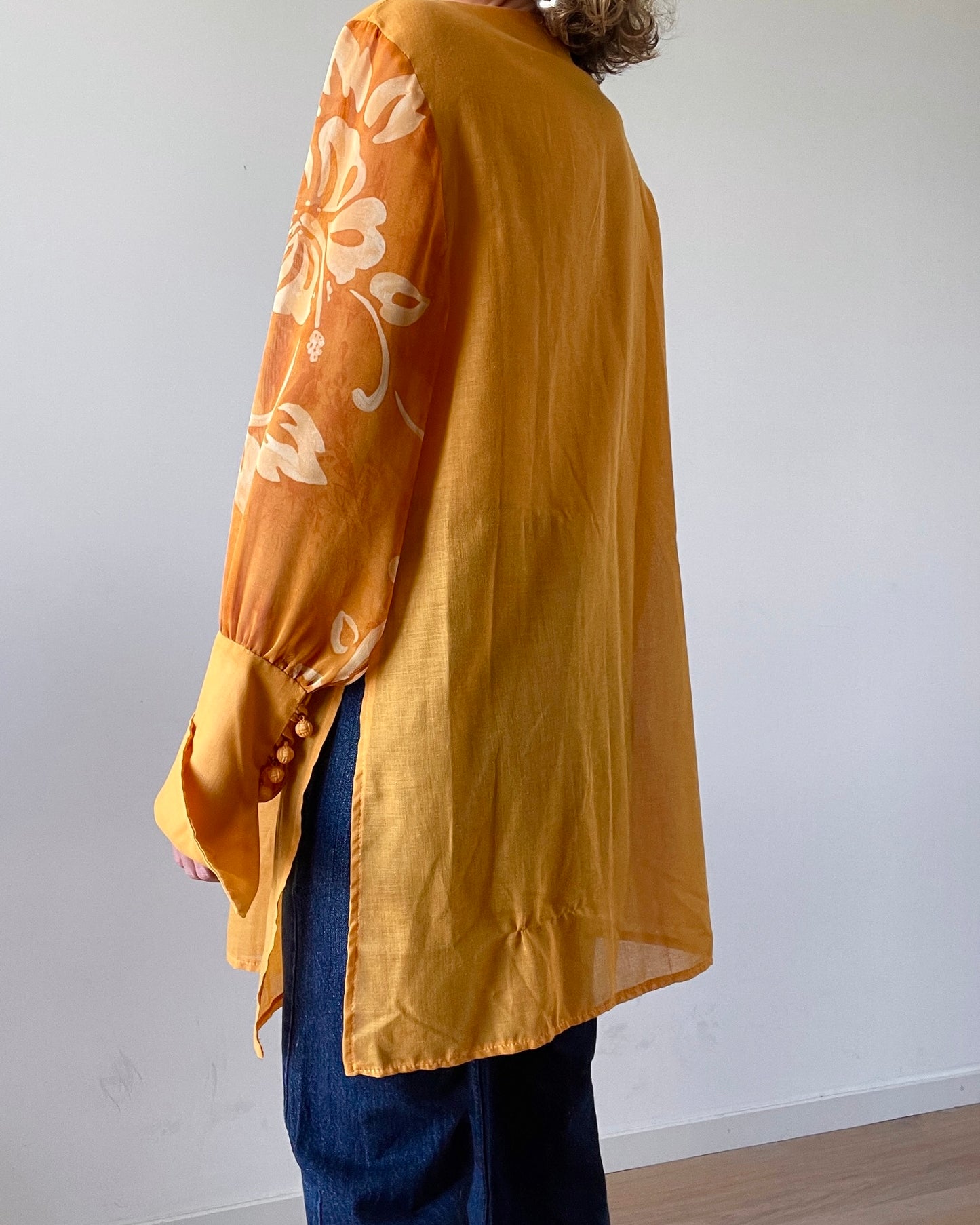 Long orange blouse