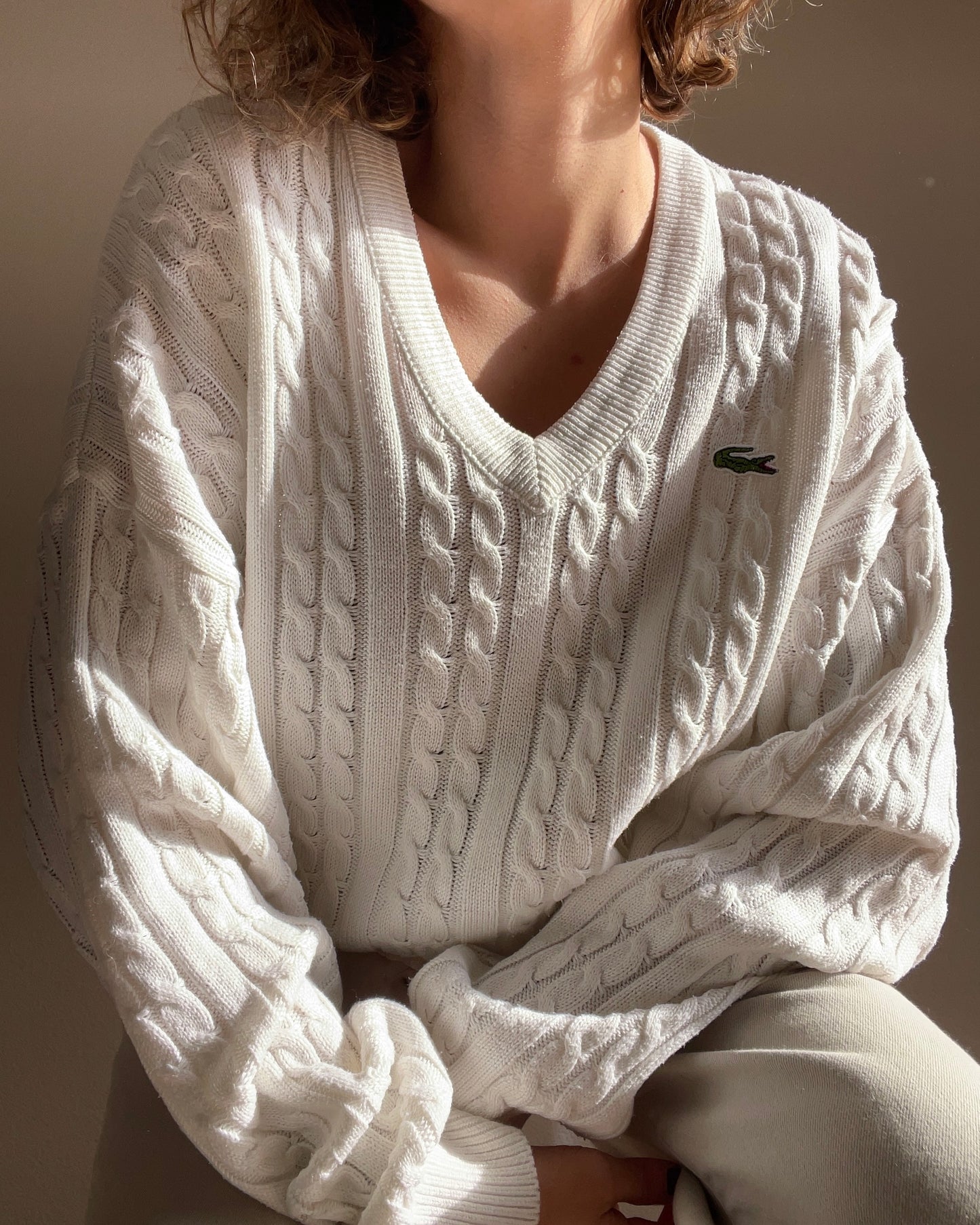 LACOSTE - White jumper