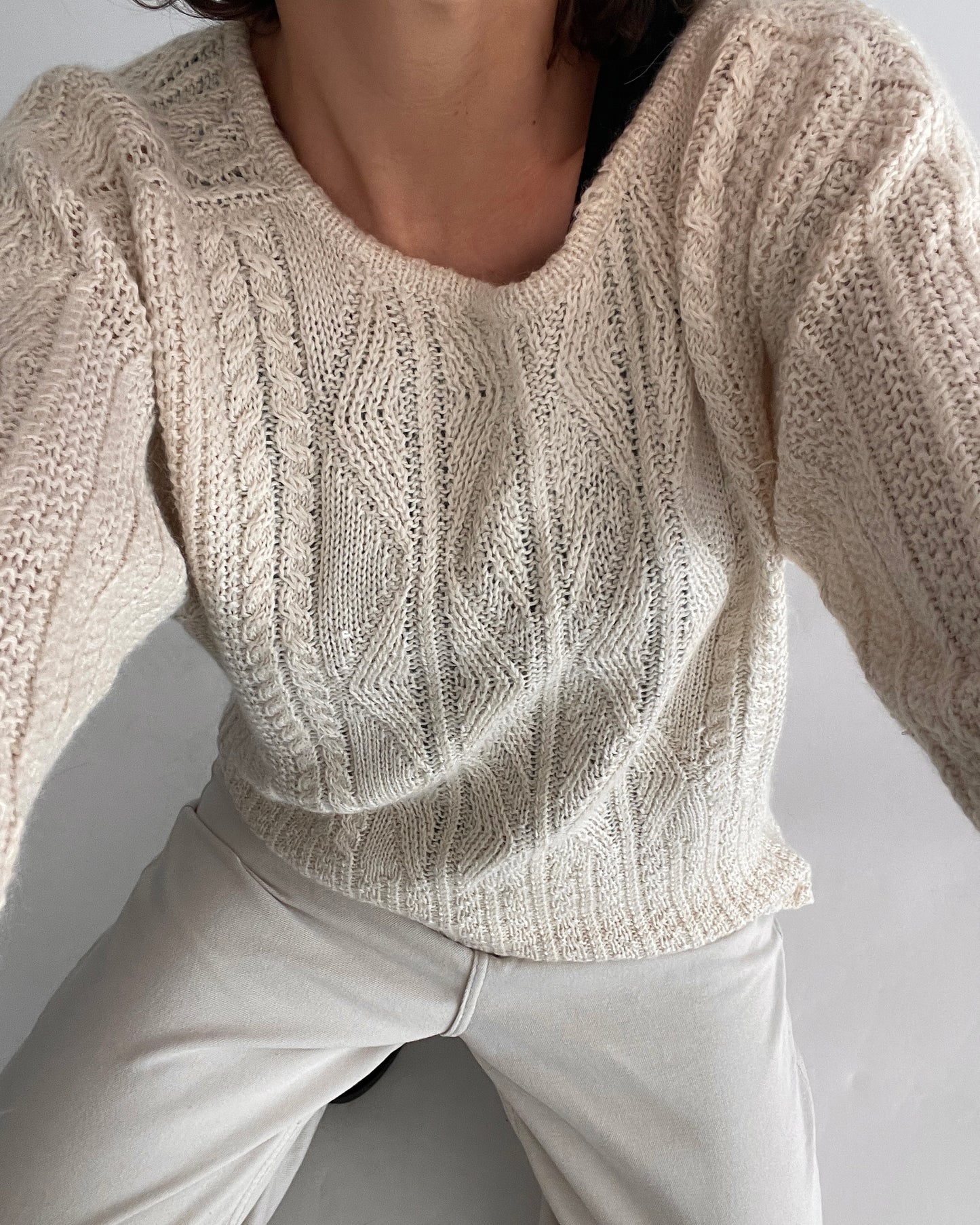 Inis Meáin Cream Cable Knit Sweater