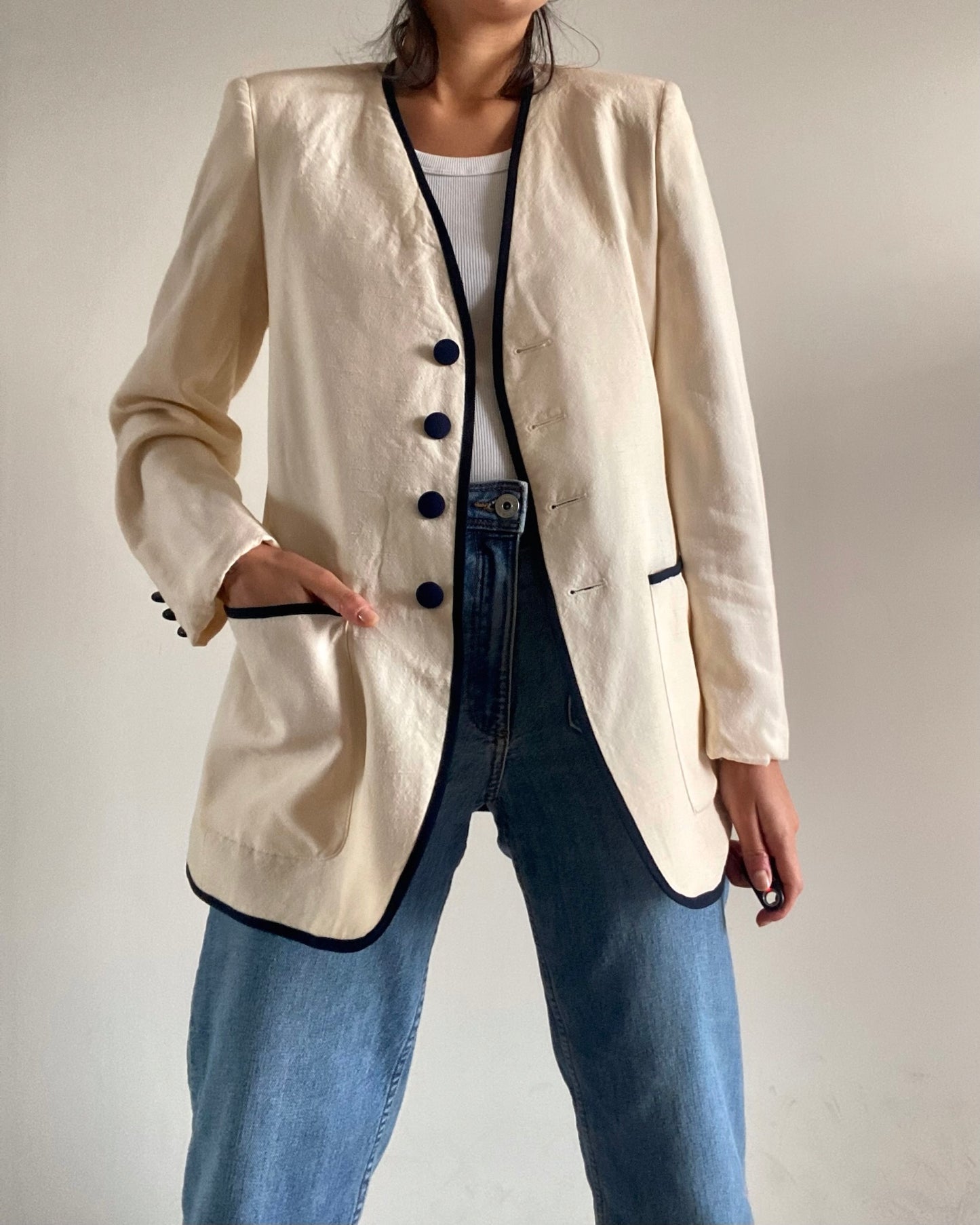 Vintage white cream blazer