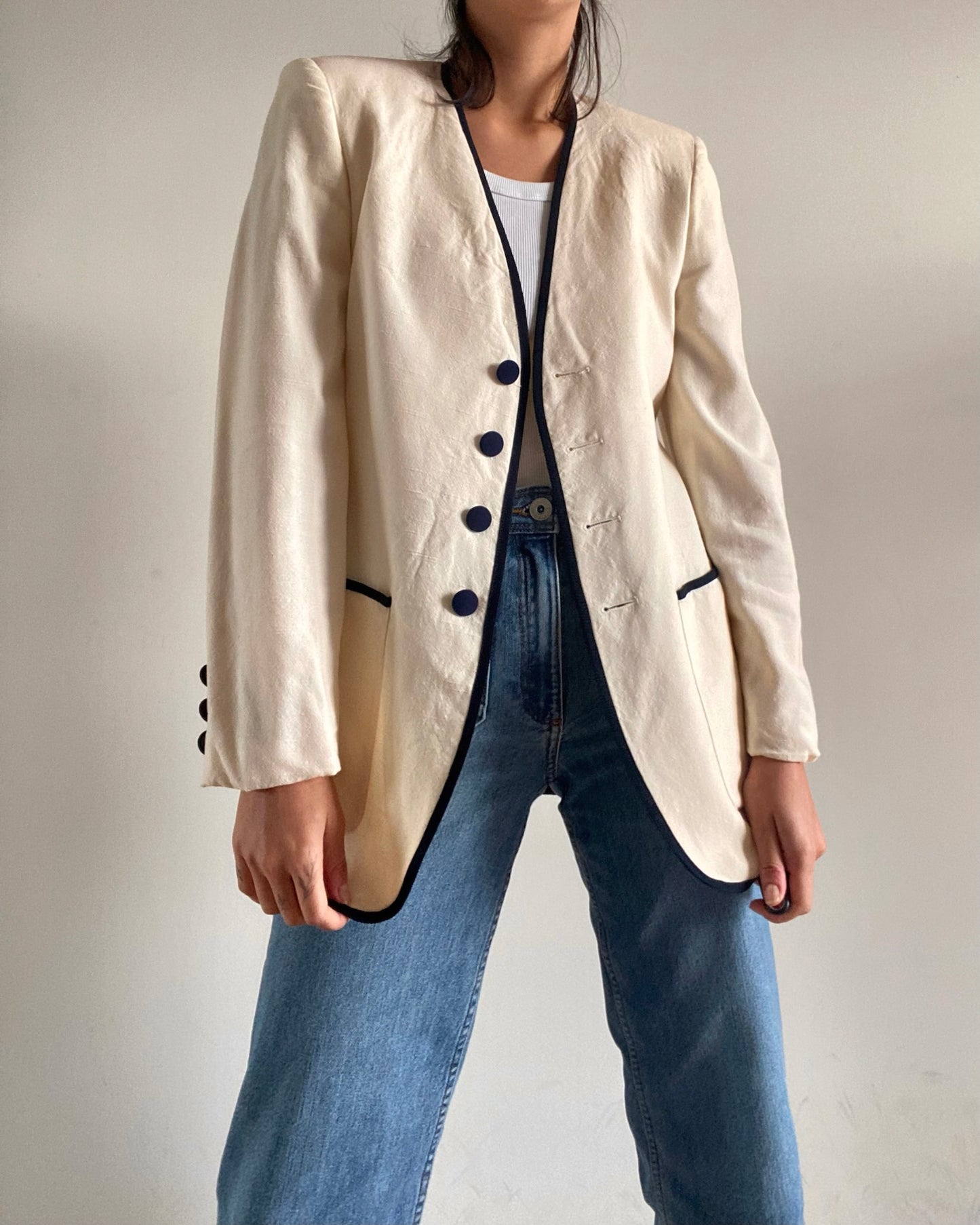 Vintage white cream blazer