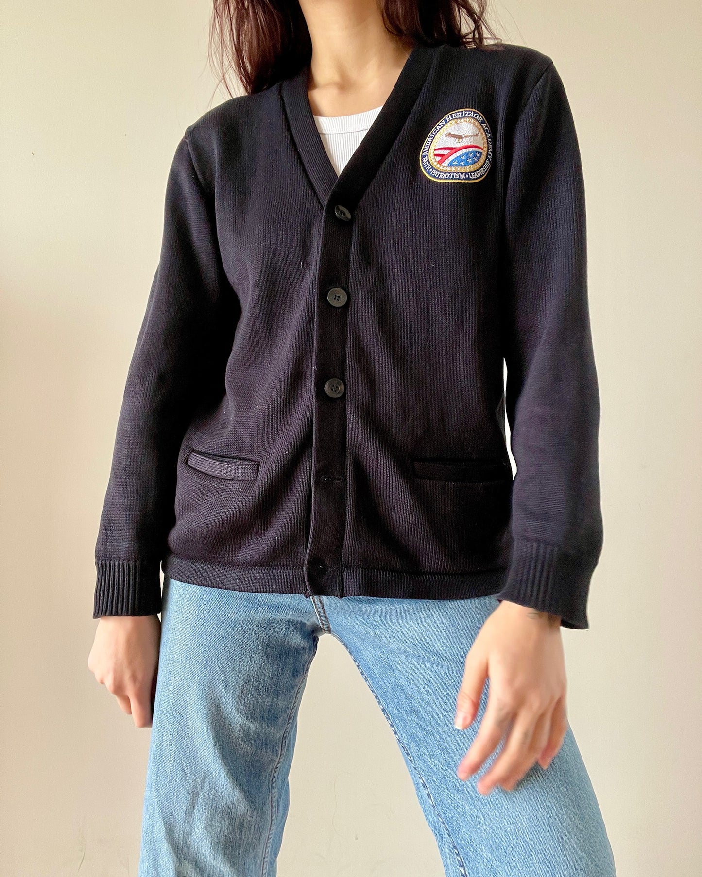 USA blue navy cardigan