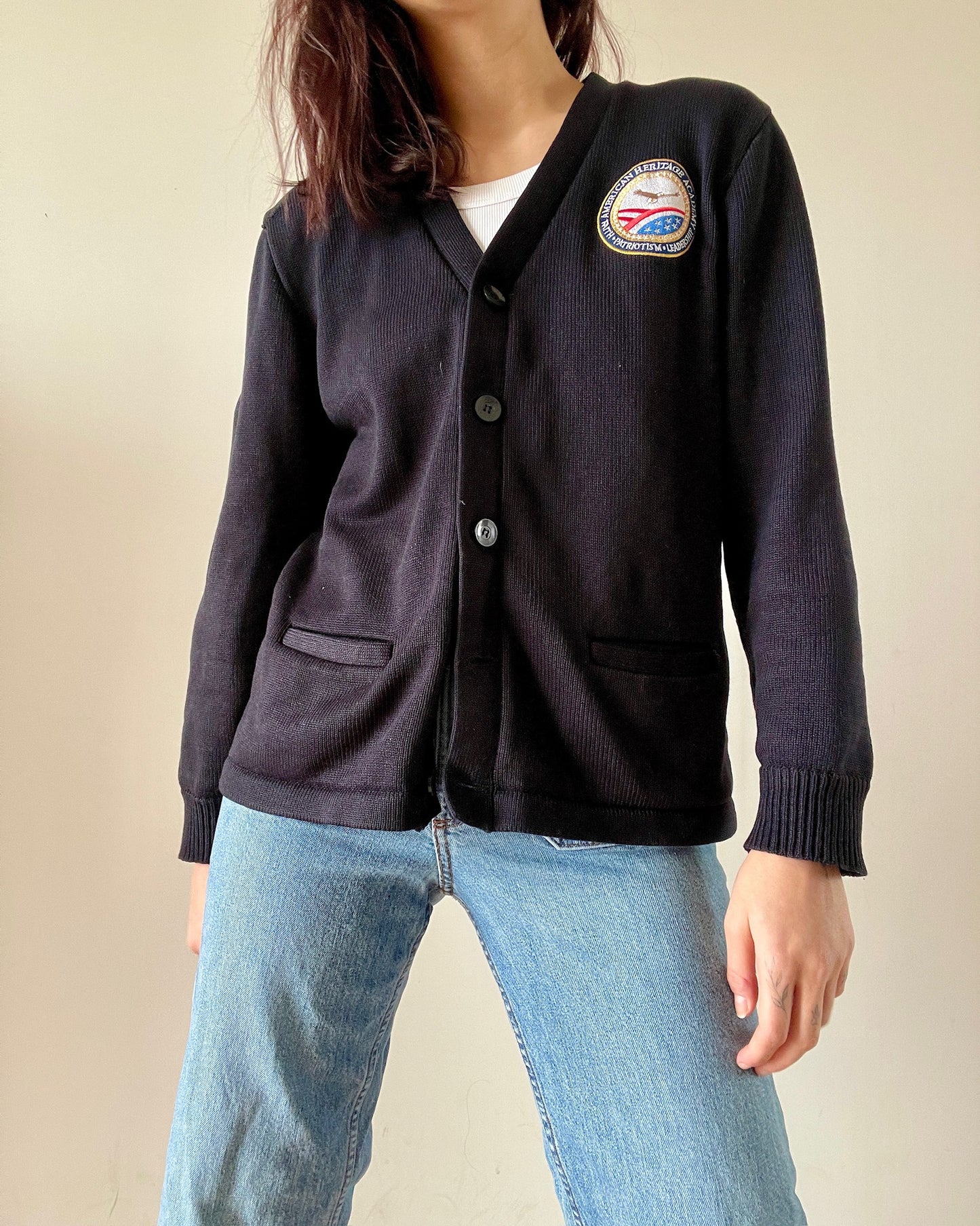 USA blue navy cardigan