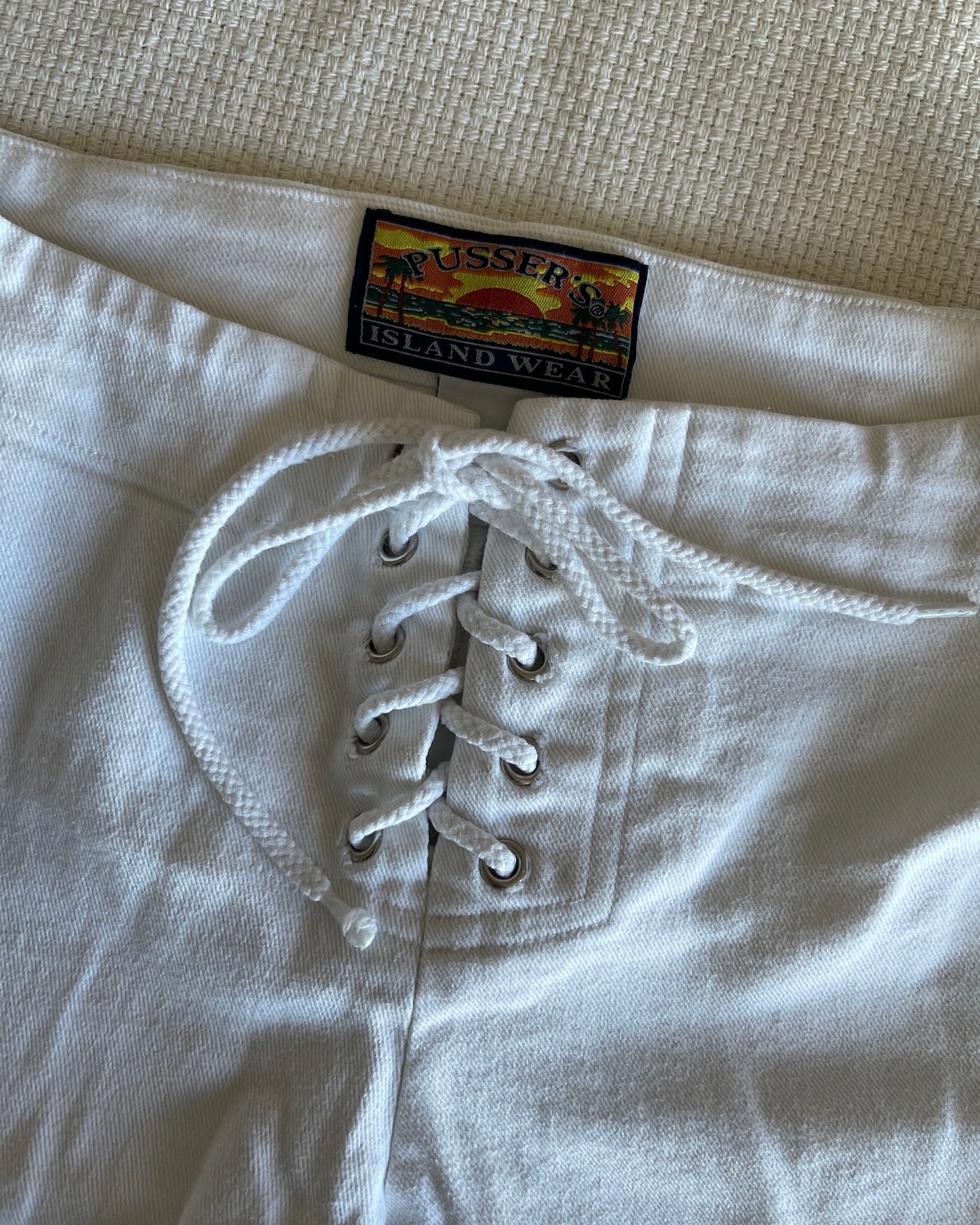 Vintage white pants with laces