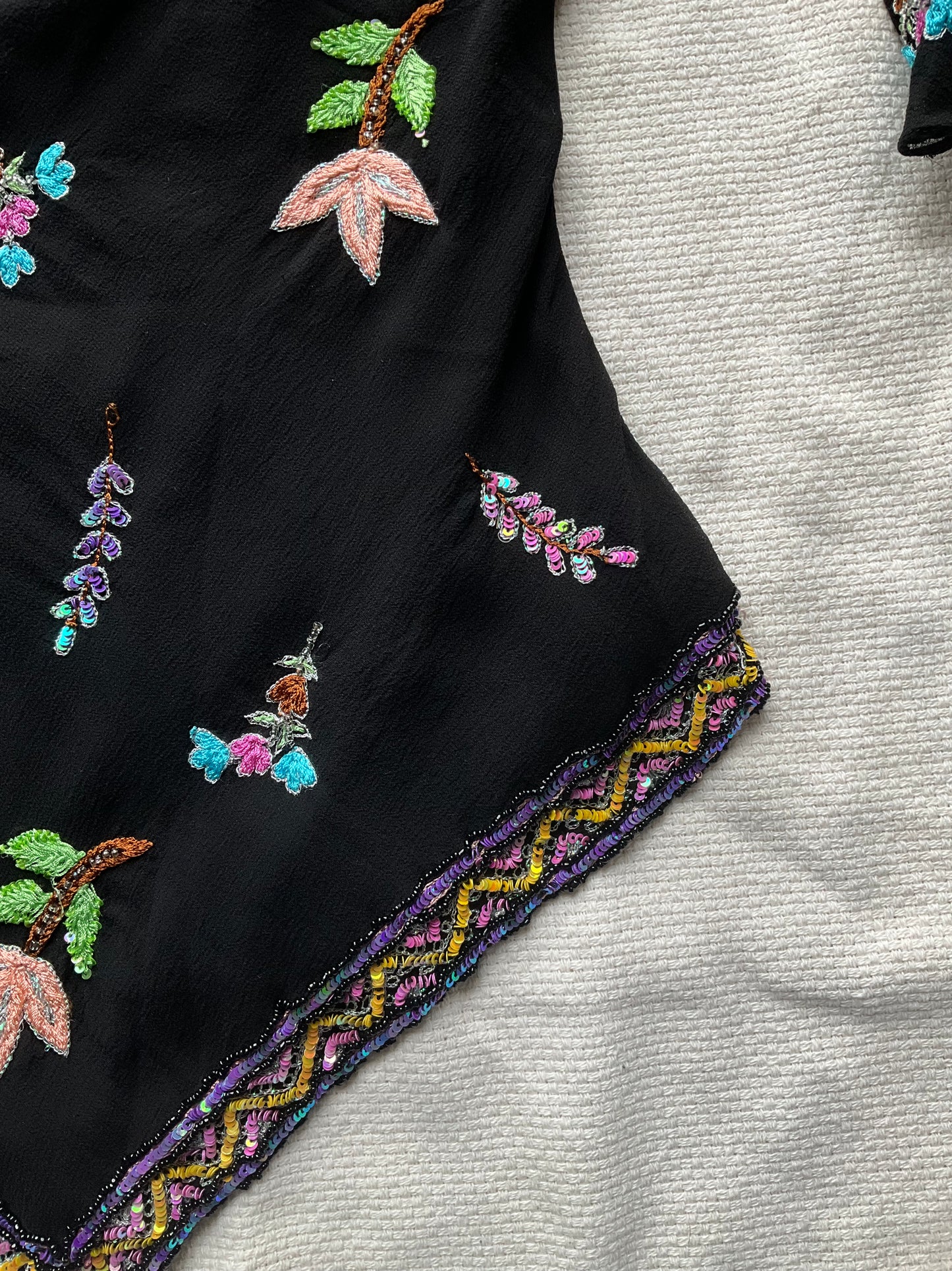 Indian top with embroidery in Silk